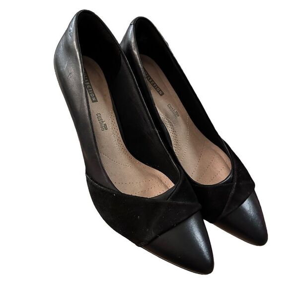 Clarks Women's Linvale Vena Black Twist Detail Pump ~ Ortholite Footbed ~size 9 - Picture 1 of 11